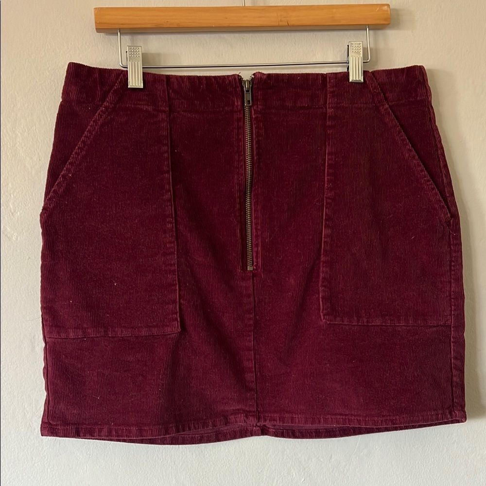Wild Fable Mini Skirt Womens Corduroy Burgundy